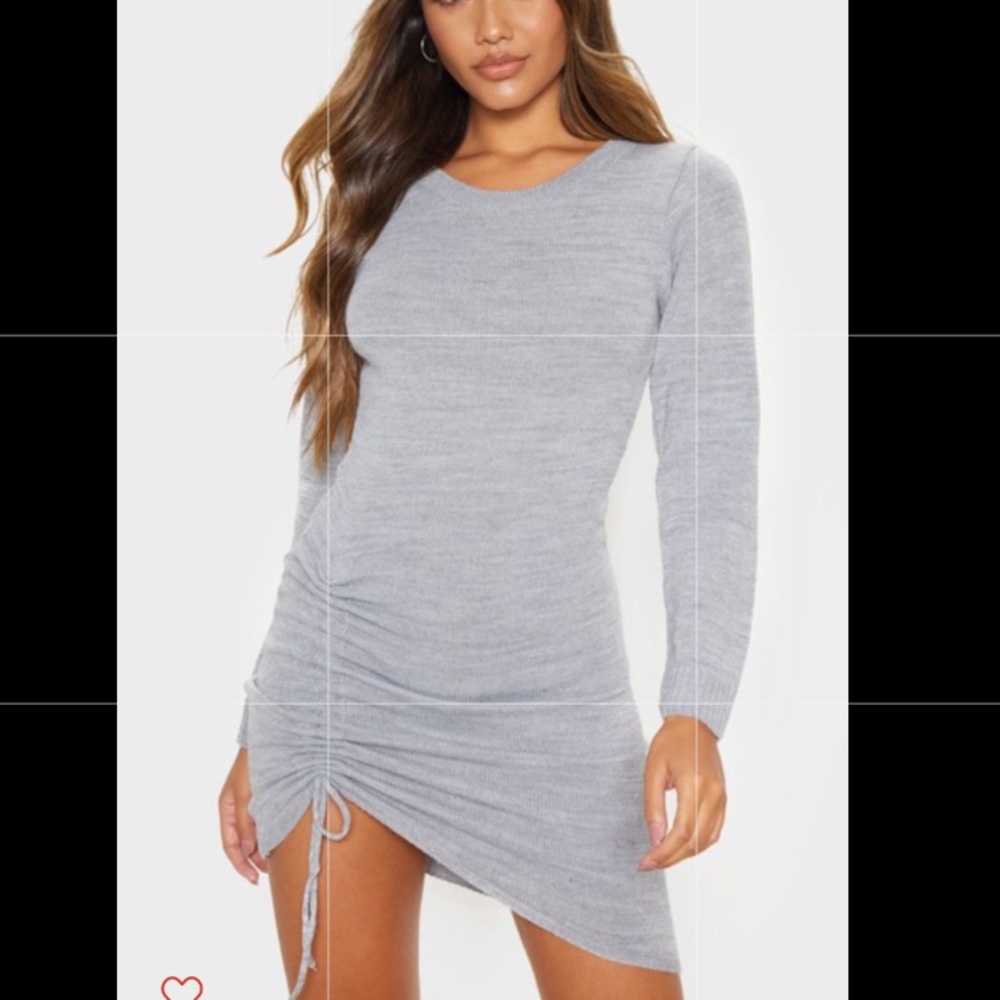 PLT grey long sleeve knitted dress